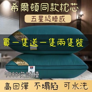 希爾頓五星級酒店枕頭枕芯一對裝護頸傢用成人學生可水洗單人高枕吸濕排汗枕/緹花枕芯/民宿枕芯/飯店枕芯/羽絲絨枕芯 DBJ