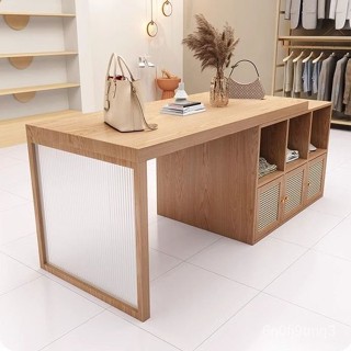 免運#服裝店中島臺置物架小型店鋪流水臺可伸縮吧臺展示櫃前臺陳列架 ZJYI