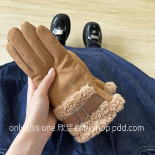 🧤臺灣🧤手套女冬季加絨加厚保暖戶外騎行開車滑雪防寒可觸屏羊羔毛絨手套 保暖手套 騎行手套 滑手機手套 絨毛手套 手套