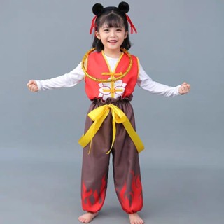 👑米多多👑兒童萬聖節服裝 表演服 演出服 六一哪吒衣服兒童魔童萬聖節cosplay中國風動漫男女童哪吒表演服