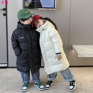 🍓兒童套裝🍓兒童羽絨服 男女童中長款加厚羽絨外套 中大童韓版秋冬新款連帽外套潮 黑白五色可選