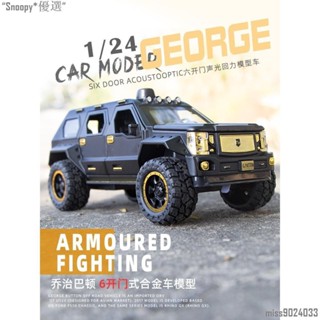 熱銷臺灣新品 模型車 1：24 喬治巴頓 戰車 裝甲車 越野車 模擬開門原廠授權合金車模 聲光迴力車裝飾收藏擺件