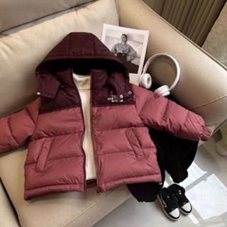 🔥桃園出貨🔥兒童羽絨服2025女童新款短款鴨絨拚色保暖外套中大童加厚連帽 94RF