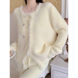 VR.舒適保暖睡衣女秋冬季2025年新款高階感家居服珊瑚絨加厚可外穿兩件套