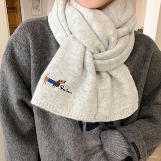 【Free Girl】日係刺繡保暖針織圍脖 保暖圍巾 圍巾披肩 圍脖 脖圍 抗寒流圍巾 保暖圍脖 日係圍巾 交換禮物