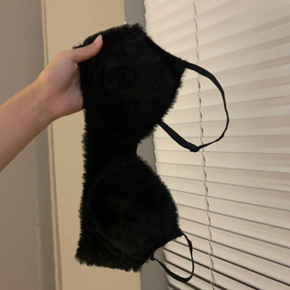 Only❤️秋冬內衣女士保暖毛絨水貂毛美背無痕胸罩小胸聚攏無鋼圈舒適bra