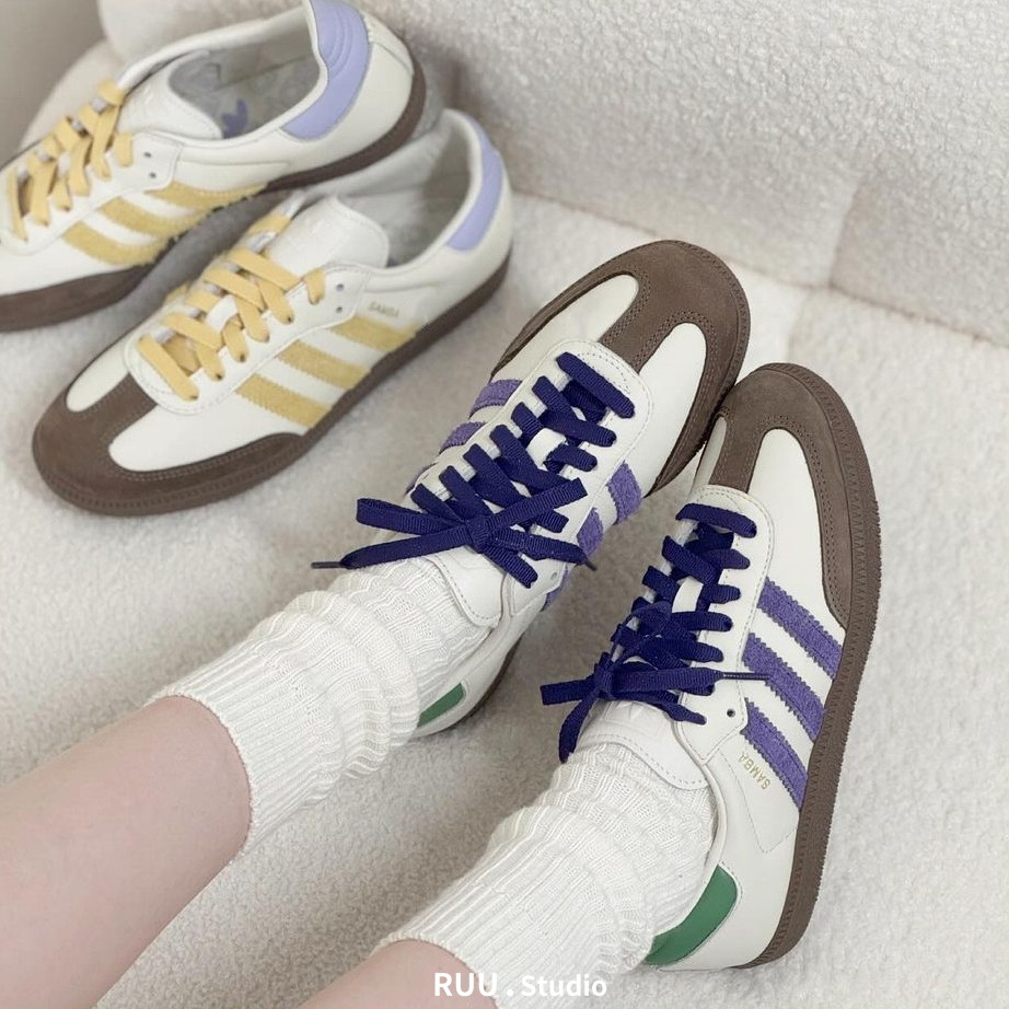 代購Adidas Samba 土黃 深紫 深綠 米白 巧克力底 深棕 德訓鞋 ID8349 IE0875