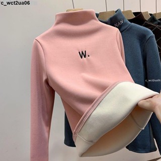 💘特惠新品🔥 爆 加厚加絨長袖👍 加絨加厚內搭打底衫女百搭保暖上衣秋冬季新款半高領大碼長袖T恤