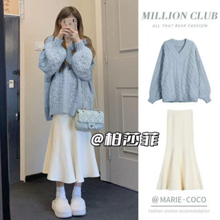 秋天女裝 冬天女裝 慵懶風軟糯v毛衣外套女秋冬季小個子奶fufu韓係溫柔風針織衫上衣