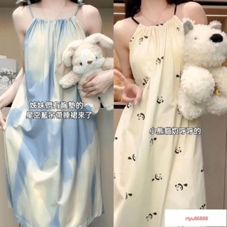 【唯家】大碼胸墊睡裙夏季女款 2024新款帶胸墊睡衣 家居服 居家服 韓國睡衣 性感睡衣女 夏天加肥加大吊帶睡裙可外穿