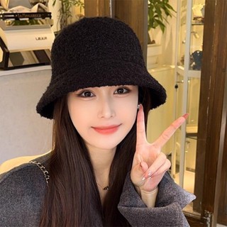【熱銷免運】2024羊羔絨漁夫帽女秋冬季韓版百搭顯臉小毛絨帽子保暖盆帽 漁夫帽 盆帽 韓式漁夫帽 冬天帽子 保暖帽