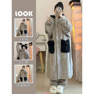 【熱賣新品】珊瑚絨睡袍女冬季甜美加厚新款長款睡裙法蘭絨睡衣女可外穿家居服