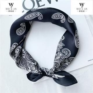 【唯家】100%桑蠶絲絲巾 53*53cm 方絲巾 腰果波點真絲小方巾 母親節禮物 女春夏薄款圍巾 領巾 送媽媽送女友韓