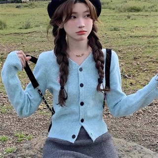 coco小姐✨小香風 法式 針織 開衫女 早秋 外穿 針織衫 內搭 刺繡 長袖 毛衣 外套