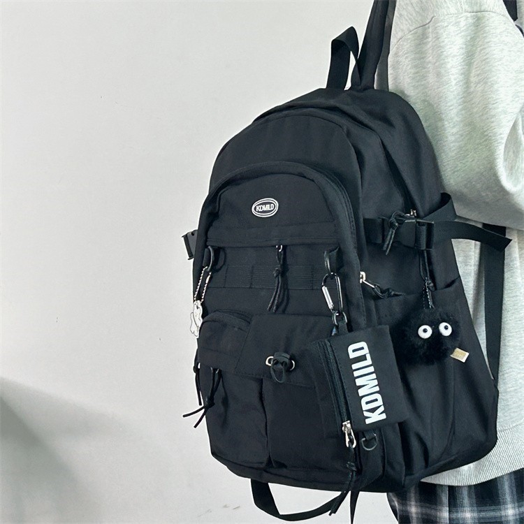 【唯家】防水後背包 多夾層大容量 男女筆電包 日韓風後背包學生書包帆布包 旅行背包 韓國小眾雙肩後背包