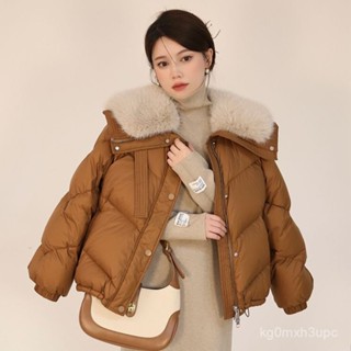 【BBUI】棉服外套 女時尚毛領短款羽絨外套 棉服2024年新款韓版寬鬆小個子棉襖冬季棉衣外套 RSHE