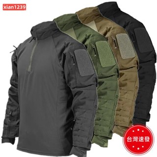戰術外套 軟殼外套 軍規外套 鯊魚皮外套 男士透氣長袖上衣透氣訓練野營徒步迷彩服