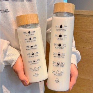 【似是故人來】700/00ML日系風木紋蓋耐熱玻璃水杯 水壺 小清新大容量冷水瓶隨行杯 運動水杯 咖啡杯 環保