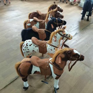 社群娛樂設施 院子幼兒園娛樂設施 可騎乘模擬諸葛輪馬木馬跳跳馬兒童玩具騎馬大號跑馬搖搖馬輪子馬