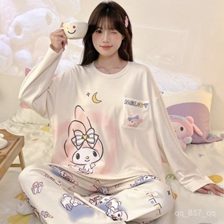 臺灣出貨 女生睡衣 可愛睡衣 卡通睡衣 長袖睡衣 秋天舒適睡衣 睡衣女 公仔口袋大碼家居服 大尺碼睡衣 可外穿居家服