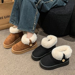 免運實拍💯 厚底雪地靴女 保暖靴 中筒靴 棉鞋 馬丁靴 防水 防滑 舒適保暖 加絨女靴 加厚雪地靴女加絨保暖2024新