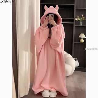 ✨✨✨超級優惠法蘭絨睡袍 可愛加絨睡袍 加大睡裙 法蘭絨居家服 保暖睡衣套裝 冬季保暖睡衣 加絨睡衣 加厚睡裙 女生睡