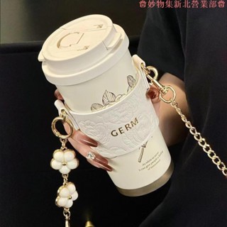 新竹免運♕GERM保溫咖啡杯500mL保冰杯冰霸杯316保溫杯雙飲杯吸管杯咖啡環保杯情侶杯高顏值水杯聖誕節禮物