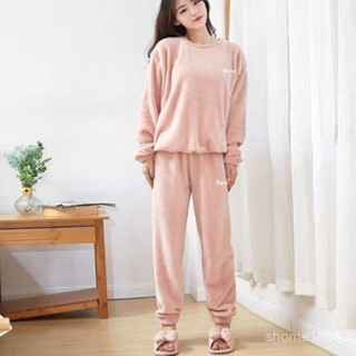 超實惠·買它👉睡衣女秋冬季法蘭絨套裝暖暖珊瑚絨家居服冬天2021年新款加絨加厚 OV1C