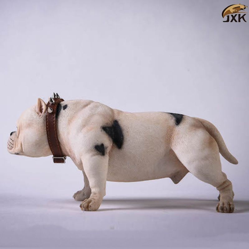 【擺件超市】JXK 1/6 仿真美國惡霸犬動物模型黑白狗狗樹脂家居裝飾品桌面擺件酒櫃裝飾擺件意境精緻擺件 喬遷送禮擺件
