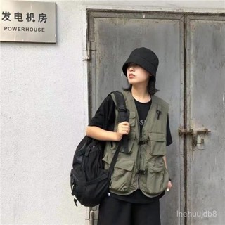 釣魚背心 戶外多口袋機能馬甲軍事戰術攝影背心日係複古男女國潮工裝薄坎肩工作背心 男生背心外套 戰術背心 多口袋背心戶外攝