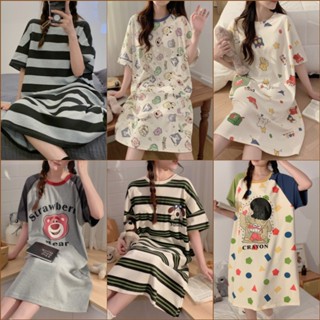 韓國女生睡衣裙 女睡裙 卡通睡衣 甜美可愛女士家居服套裝 女孩子流行睡衣居家服 寬鬆居家睡衣 sleepwear