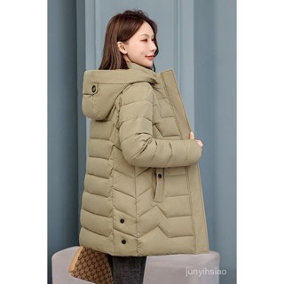 中長版修身顯瘦冬季女士棉服保暖加厚棉襖2024新款防寒帽子可拆 羽絨外套女 保暖外套1210 ESP3