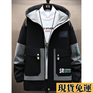 🎆雅軒🎆限時低價🎆外套男生 防風外套 韓版潮流加絨加厚 秋冬季棉衣男連帽男士棉服青少年學生棉襖夾剋男潮 中長款風