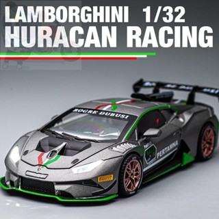 🔥臺灣出貨🔥模擬 1:32 藍寶堅尼 Huracan賽道版 金屬合金車模 汽車模型 回力帶聲光開門 兒童玩具車裝飾擺