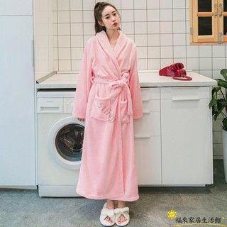 【臺灣免運】加厚加長法蘭絨睡袍女浴袍男士大尺碼珊瑚絨浴袍秋冬季長袖情侶睡衣ZW01