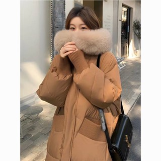 羽絨外套女 羽絨服女 羽絨服外套 羽絨大衣 羽絨衣 女羽絨外套 羽絨服 冬季大毛領羽絨棉服女中長款時尚加厚保暖洋氣外套潮