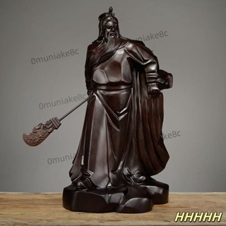 大涵精品百貨# 黑檀木雕刻關公神像擺件實木武財神佛像關羽關二哥風水裝飾工藝品*8C