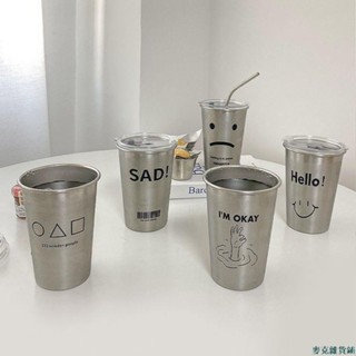 【限時免運】咖啡杯工業風吸管杯帶蓋水杯咖啡杯 保溫咖啡杯 咖啡隨行杯 手提咖啡杯 隨行咖啡杯 保溫杯 保溫瓶 隨行保溫瓶