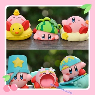 6款整套 日本任天堂遊戲 星之卡比 Kirby 水果系列 西瓜 衝浪 卡比 Q版公仔人偶模型雕像玩具手辦擺件娃娃tere