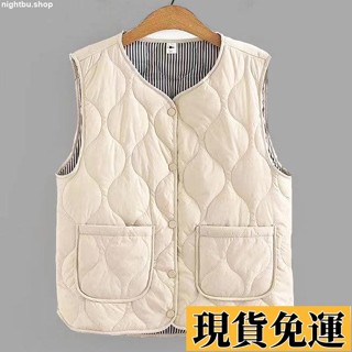 🚚現H+免運🚚元貞 反季羽絨棉馬甲女士加厚2024新款羊羔絨輕薄修身短款保暖大碼背心
