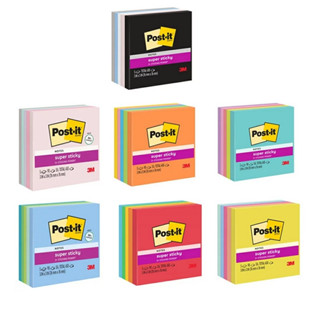 【King PLAZA】3M Post-it 便利貼 狠黏 混色 可再貼 紙磚 76*76mm