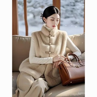 【BBUI】背心外套女2024冬季新款外套秋冬新中式馬甲背心保暖坎肩加厚國風盤扣立領 S8FB