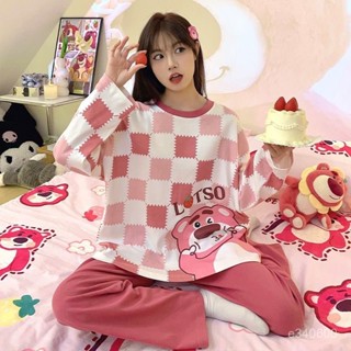 臺灣出貨 100kg可外穿大尺碼韓國長袖睡衣女 女生睡衣 可愛睡衣 大碼睡衣 居家睡衣 居家服 長袖家居服套裝 女性睡衣