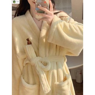 【臺灣出貨】🔥MIJIU✨秋冬毛絨睡裙 【質量好 價格好】睡袍女2024冬季珊瑚絨加厚款睡衣女浴袍家居服