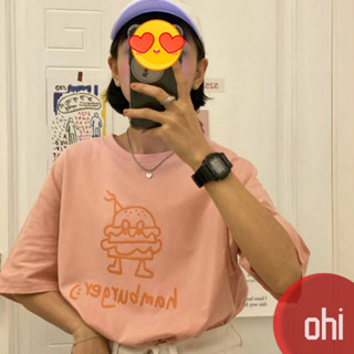 【ohi】寬鬆款短袖T恤 女韓版 ins潮學生上衣 百搭可愛卡通印花短袖T恤 打底上衣 女生衣服 GTM1711