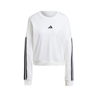 Adidas W 3S FT SWT 女款 白色 圓領 寬鬆 落肩 運動 休閒 長袖 JD5285