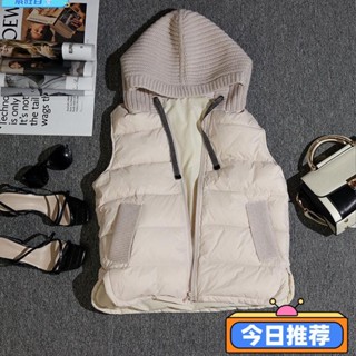 威旺優品8FW馬甲背心 保暖背心 棉服馬甲 無袖背心外套 背心外套 拚接羽絨棉馬甲 保暖背心 無袖連帽外套女 棉背心 保