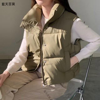 🔥特銷爆款🔥韓國保暖立領短版羽絨背心外套 短版背心外套 鋪棉保暖羽絨背心 防潑水背心 立領鋪棉背心 麵包背心 厚背