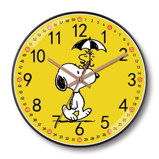 靜音時鐘🎀 史努比掛鐘表卡通早教男女兒童書房時鐘靜音客廳鐘表掛表現代簡約 靜音掛鐘 時鐘