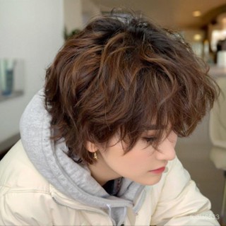 短髮男帥氣羊毛捲自然蓬鬆錫紙燙日係男士泡麵頭短髮小捲毛全頭套 假頭髮 男生假髮女生假髮lolita假髮 cosplay假